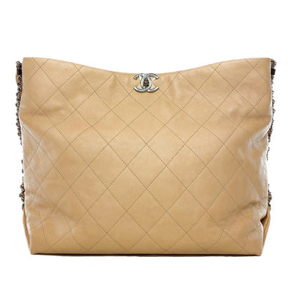 Chanel Beige Braided With Style Large Hobo Bag