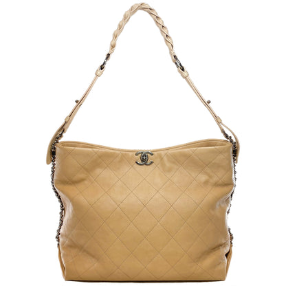 Chanel Beige Braided With Style Large Hobo Bag