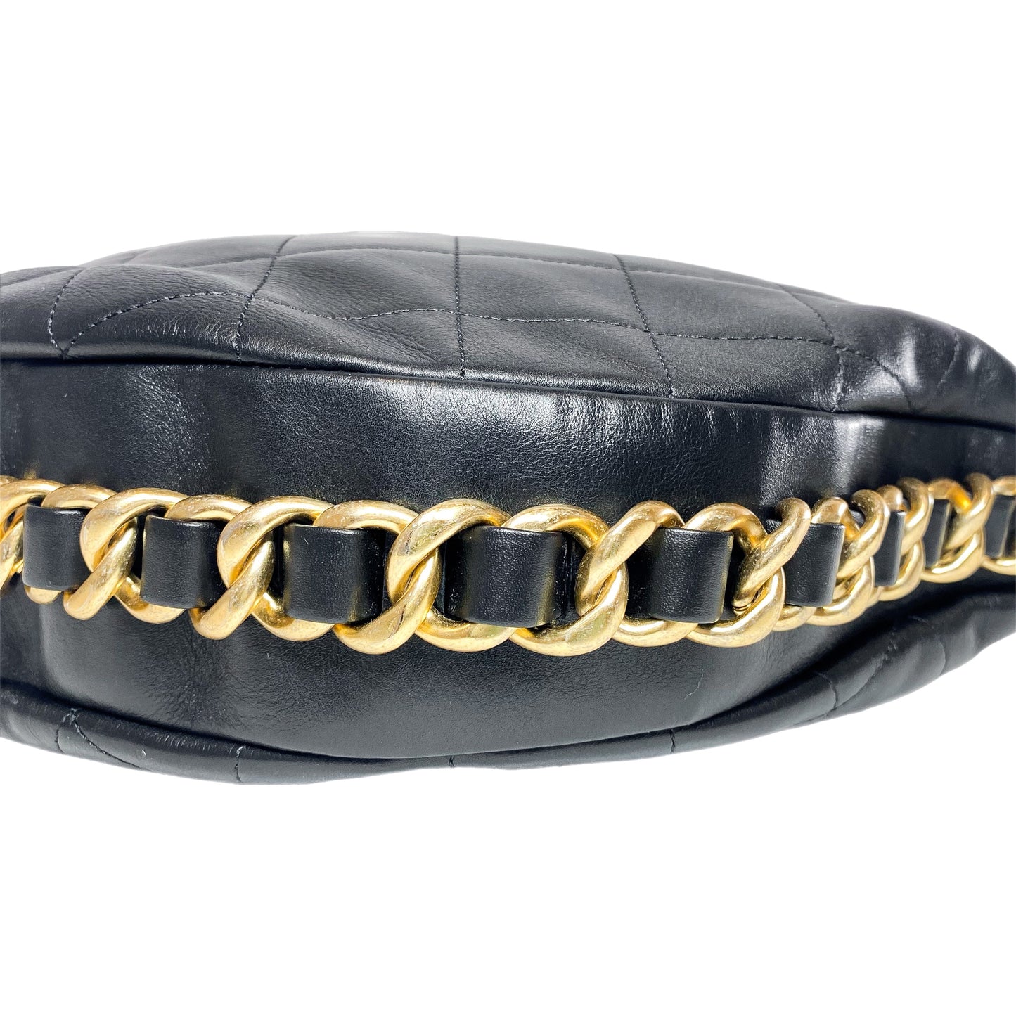 Chanel Black Quilted Chain Around Maxi Hobo Bag