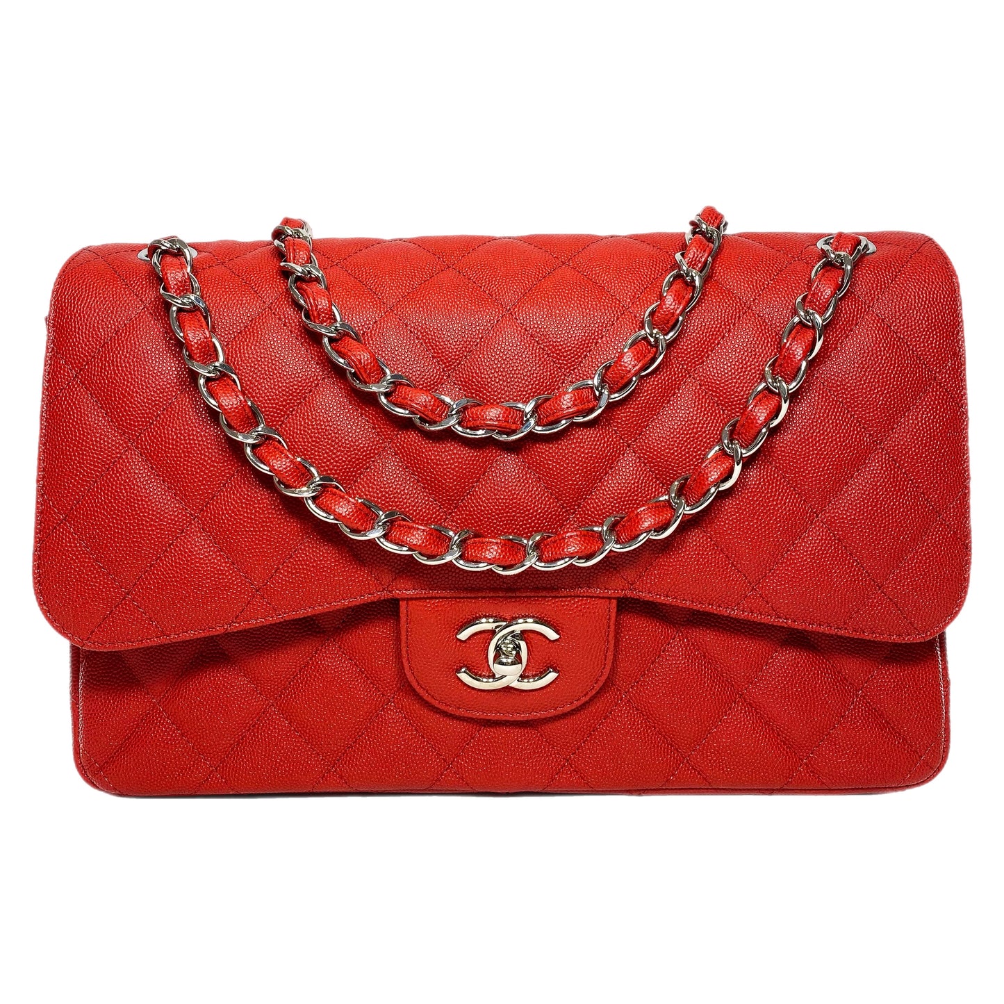 Chanel Red Jumbo Double Flap Bag