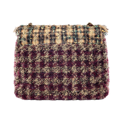 Chanel Multicolor Quilted Tweed Single Flap Bag