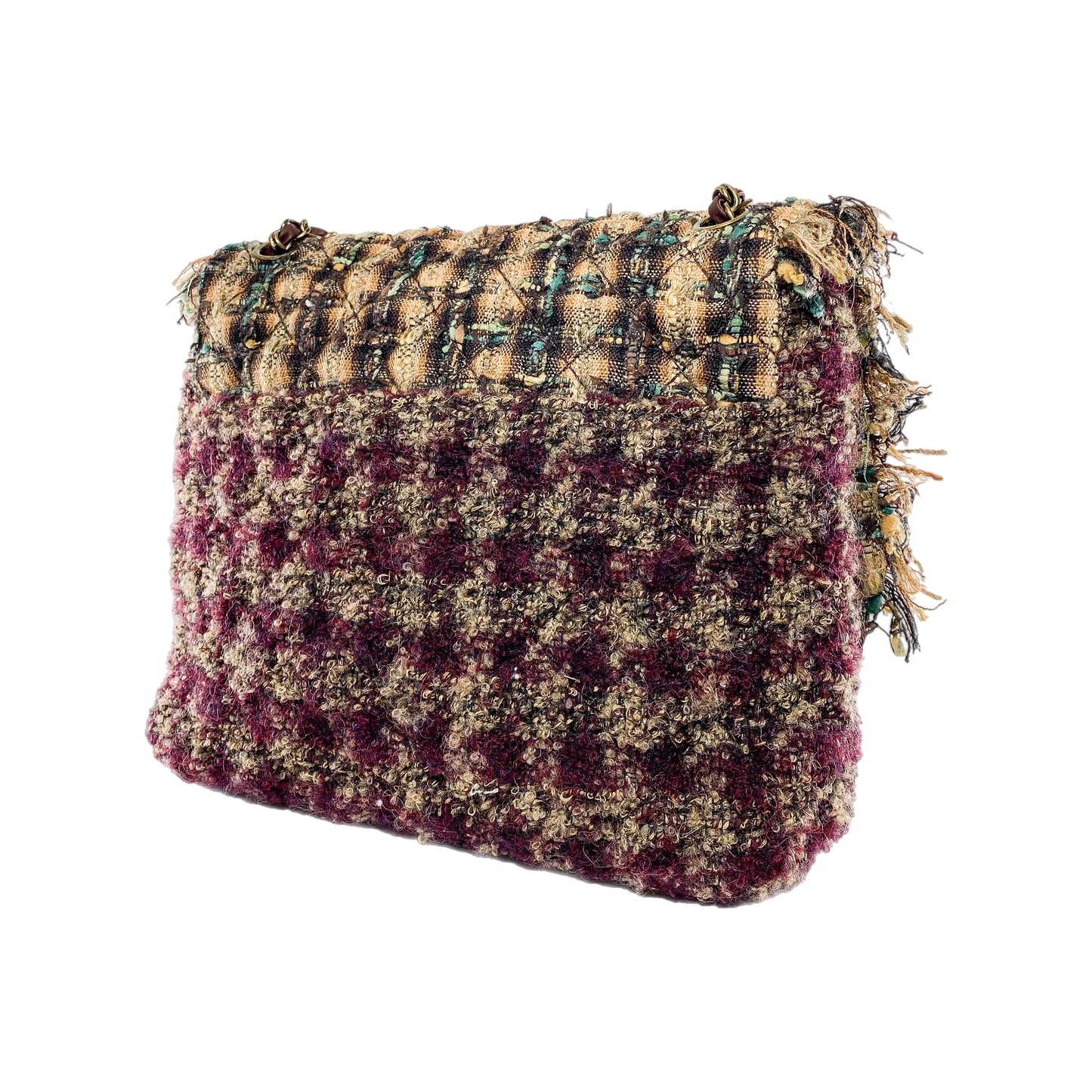 Chanel Multicolor Quilted Tweed Single Flap Bag