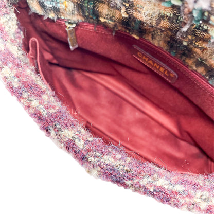 Chanel Multicolor Quilted Tweed Single Flap Bag