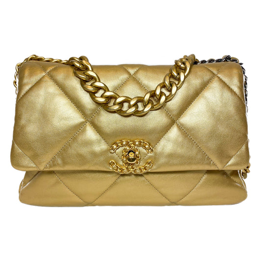 Chanel 19 Gold Large Flap Bag