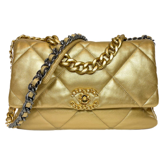 Chanel 19 Gold Large Flap Bag