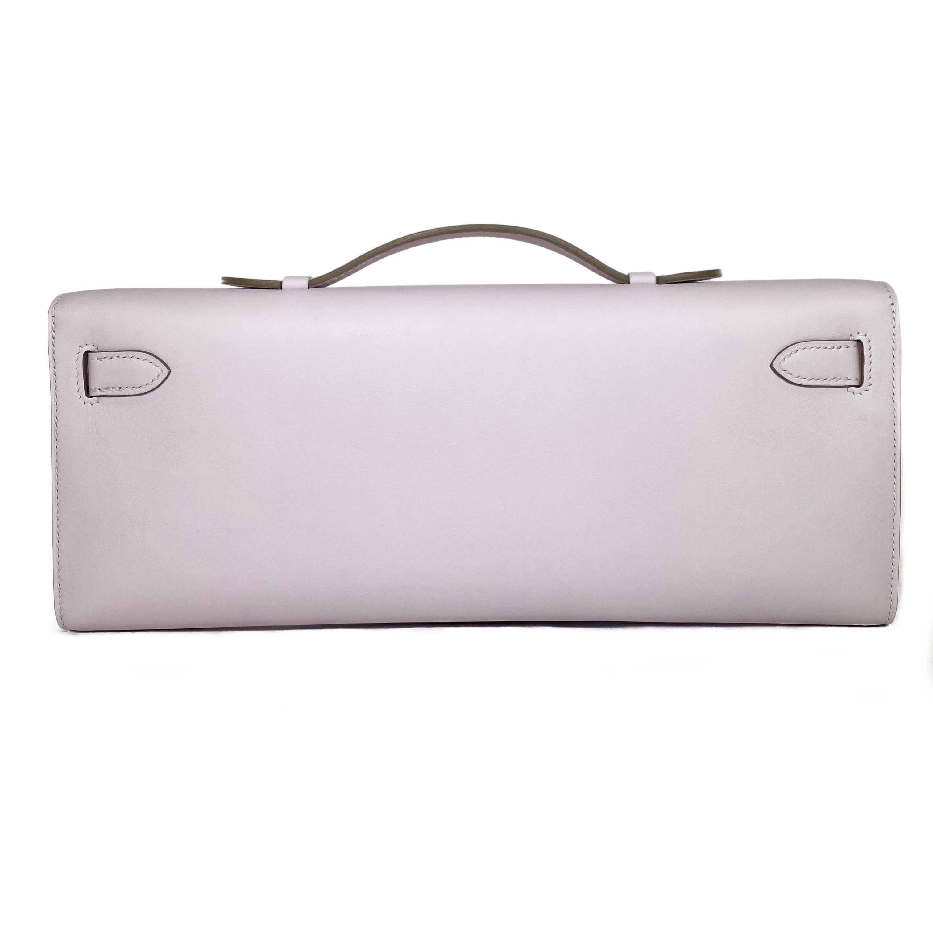 Hermes Kelly Cut Mauve Pale Swift Palladium Hardware