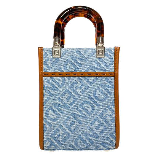 Fendi Denim Mini Sunshine Shopper Tote