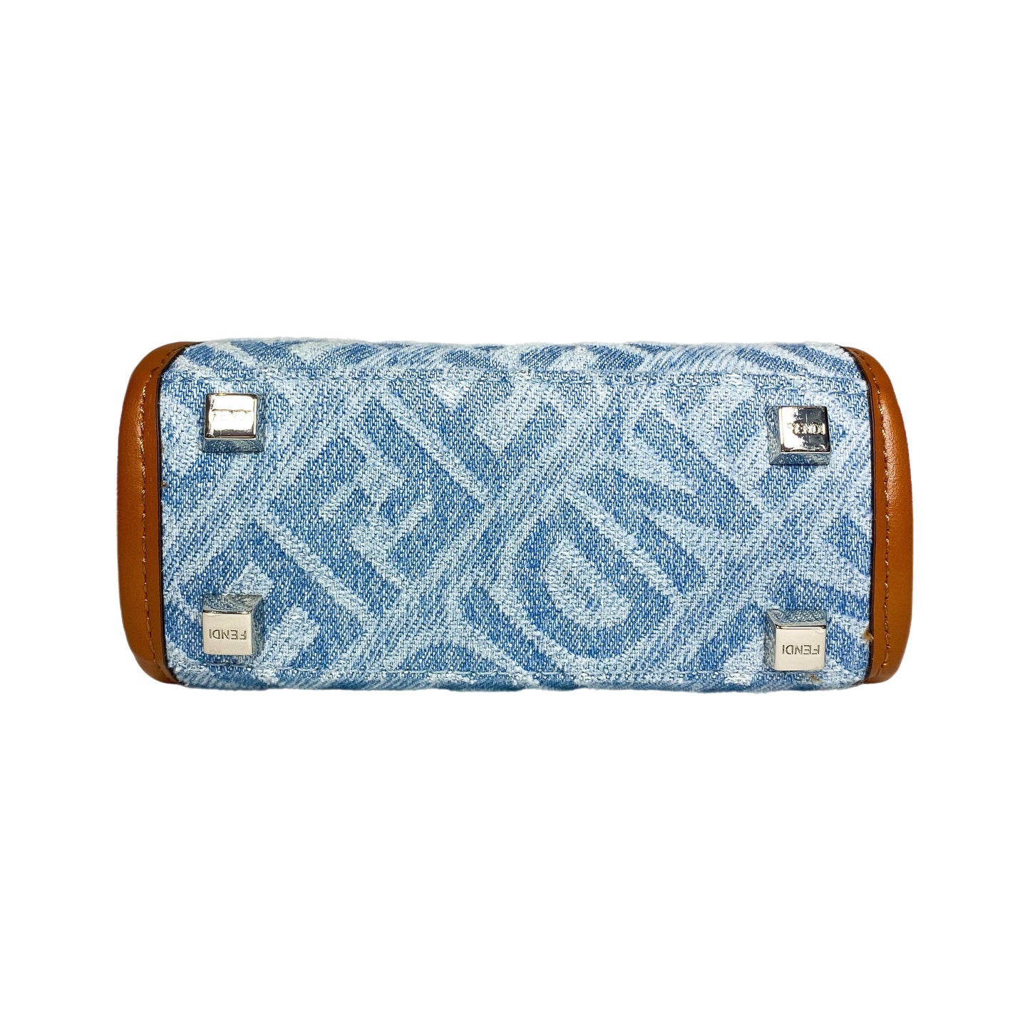 Fendi Denim Mini Sunshine Shopper Tote