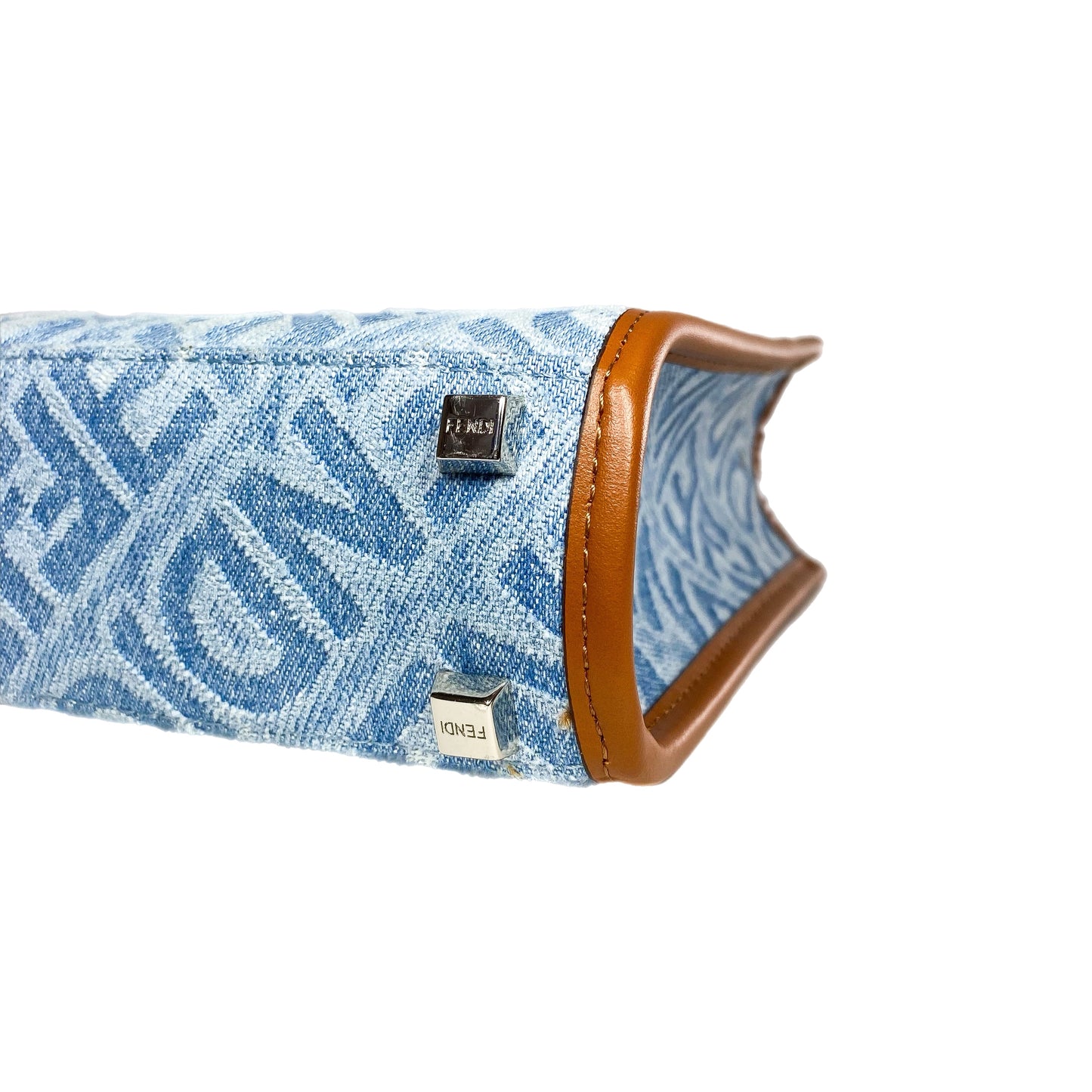 Fendi Denim Mini Sunshine Shopper Tote