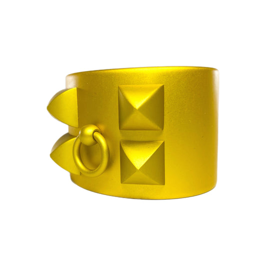 Hermes Yellow Collier de Chien Sunset Cuff Bracelet