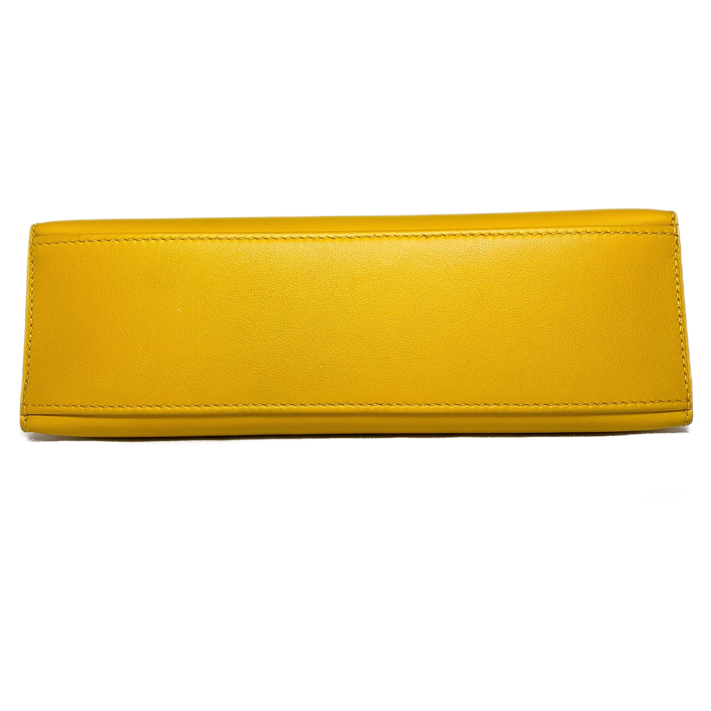 Hermes Kelly Pochette Jaune Ambre Swift Gold Hardware