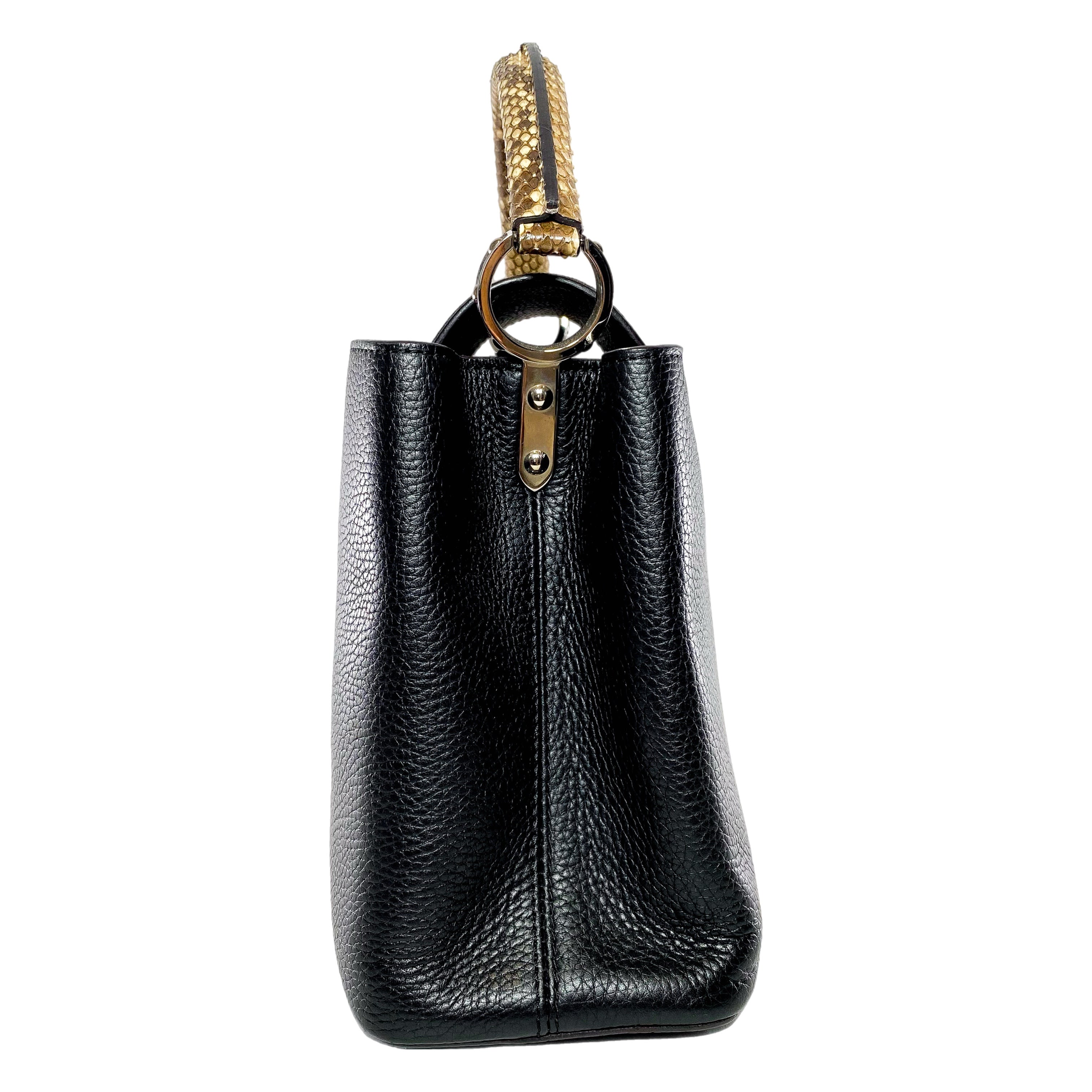 Louis Vuitton Black Python Capucines
