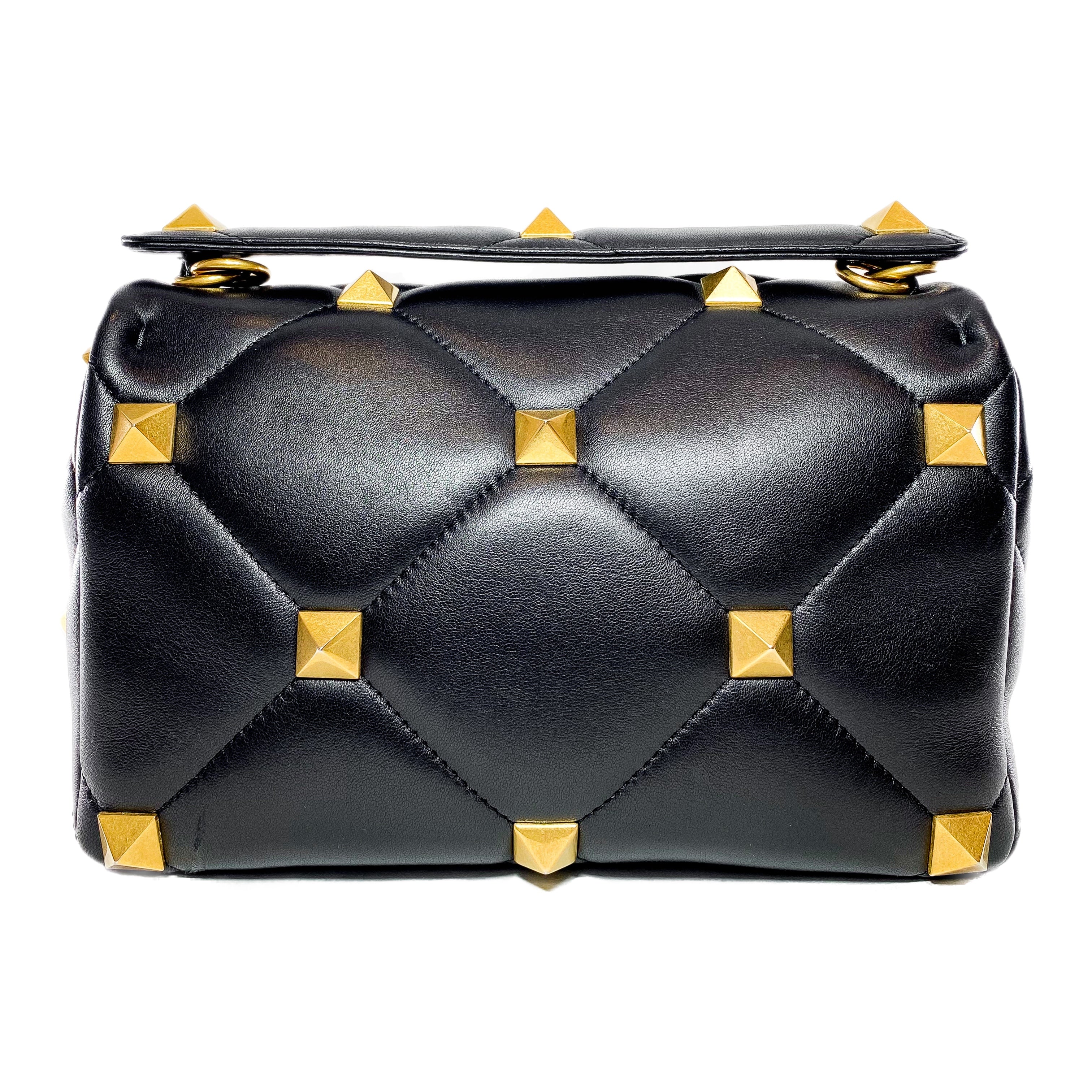 Valentino Large Black Roman Stud Flap Bag