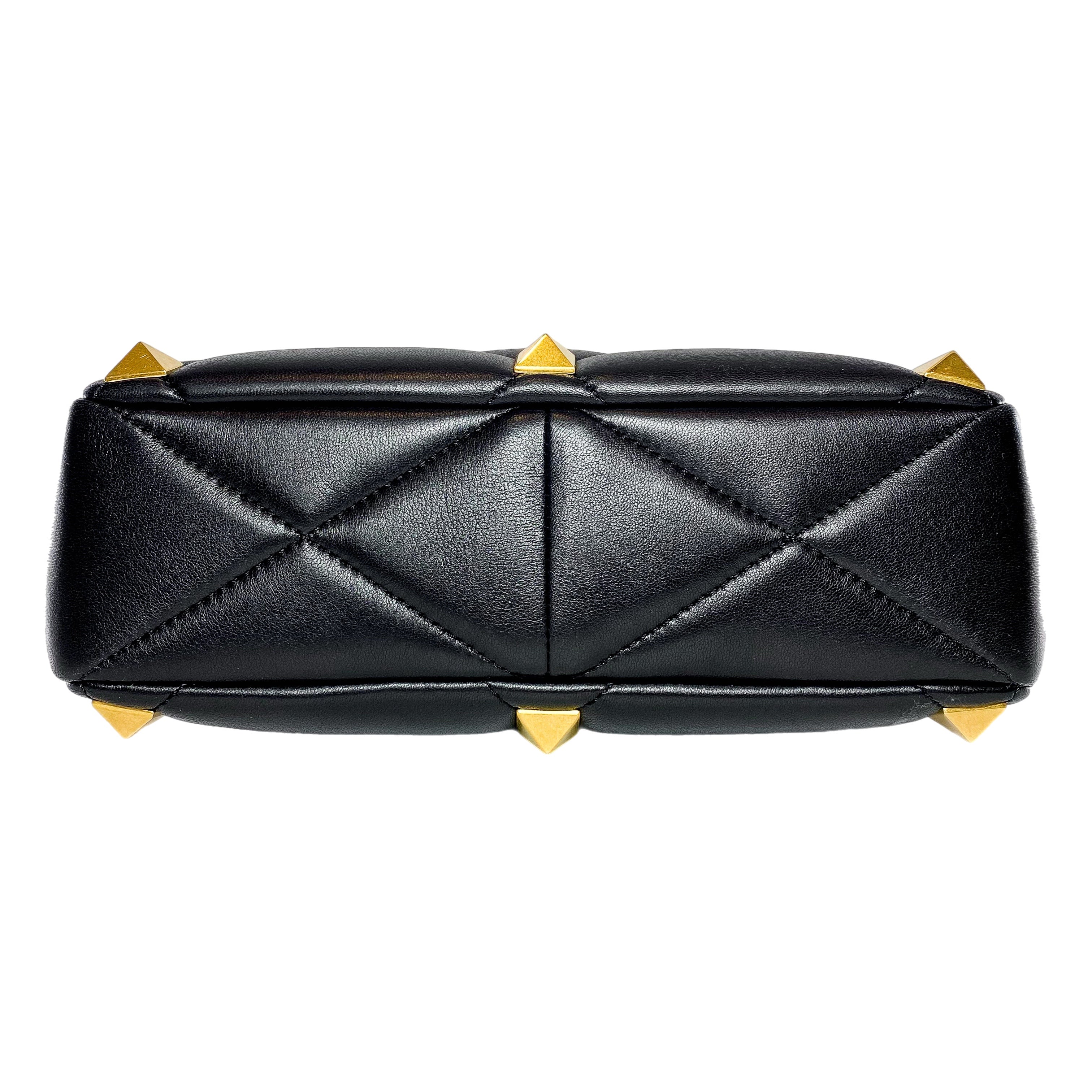 Valentino Large Black Roman Stud Flap Bag