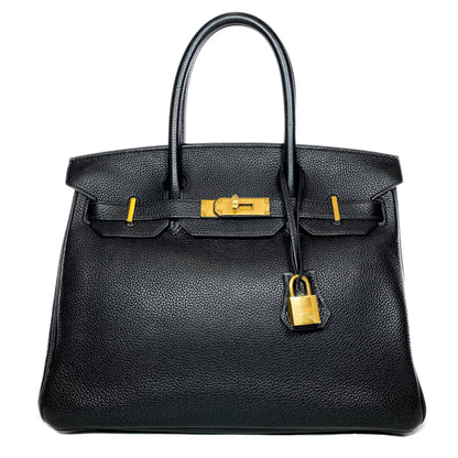 Hermes Birkin 30 Black Togo Gold Hardware