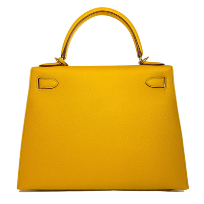 Hermes Kelly 28 Jaune Ambre Epsom Gold Hardware