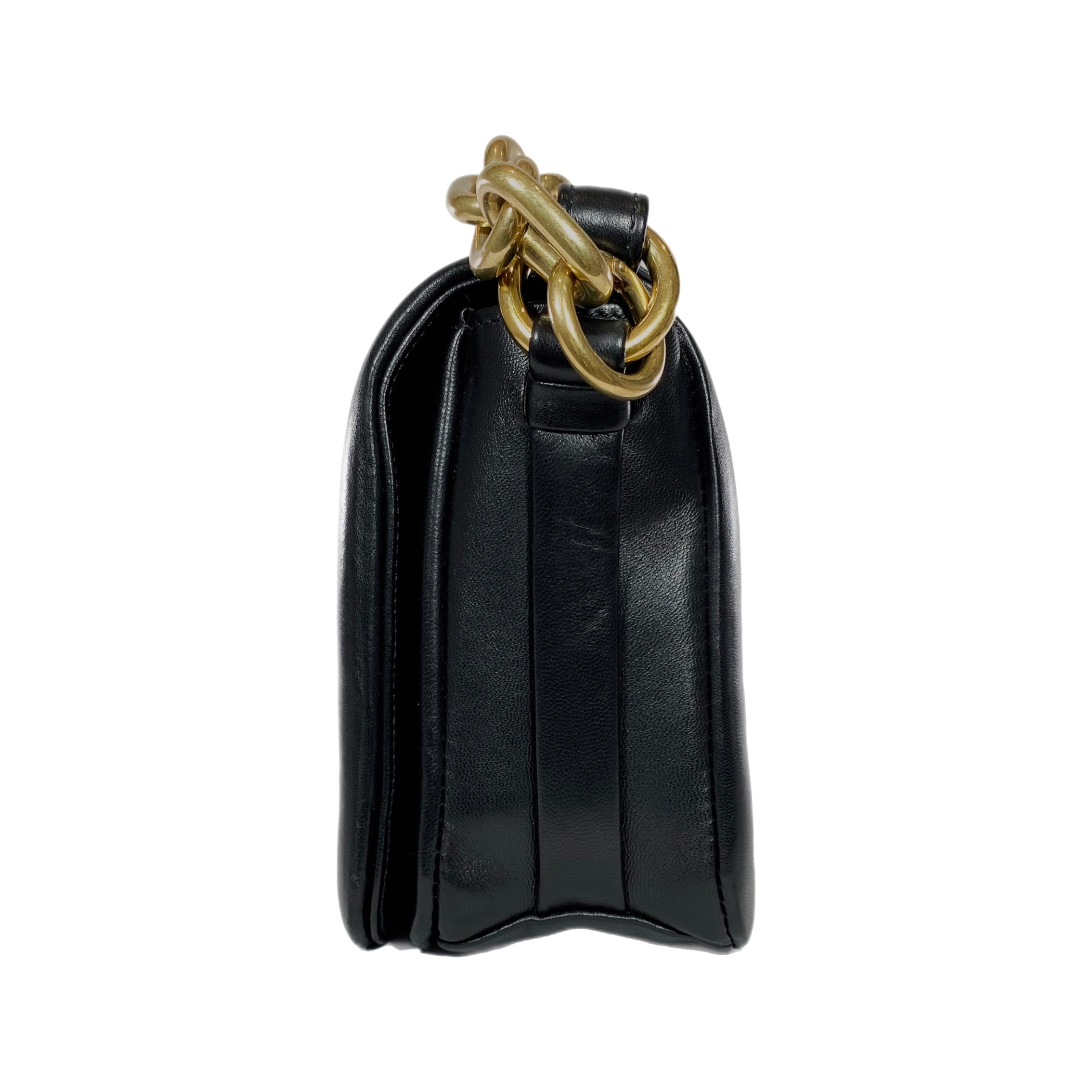 Miu Miu Black Matelasse Shoulder Bag with Chain