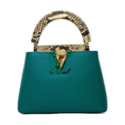 Louis Vuitton Emeraude Green Mini Python Capucines