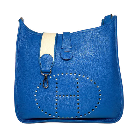 Hermes Evelyne GM Bleu Mykonos Palladium Hardware