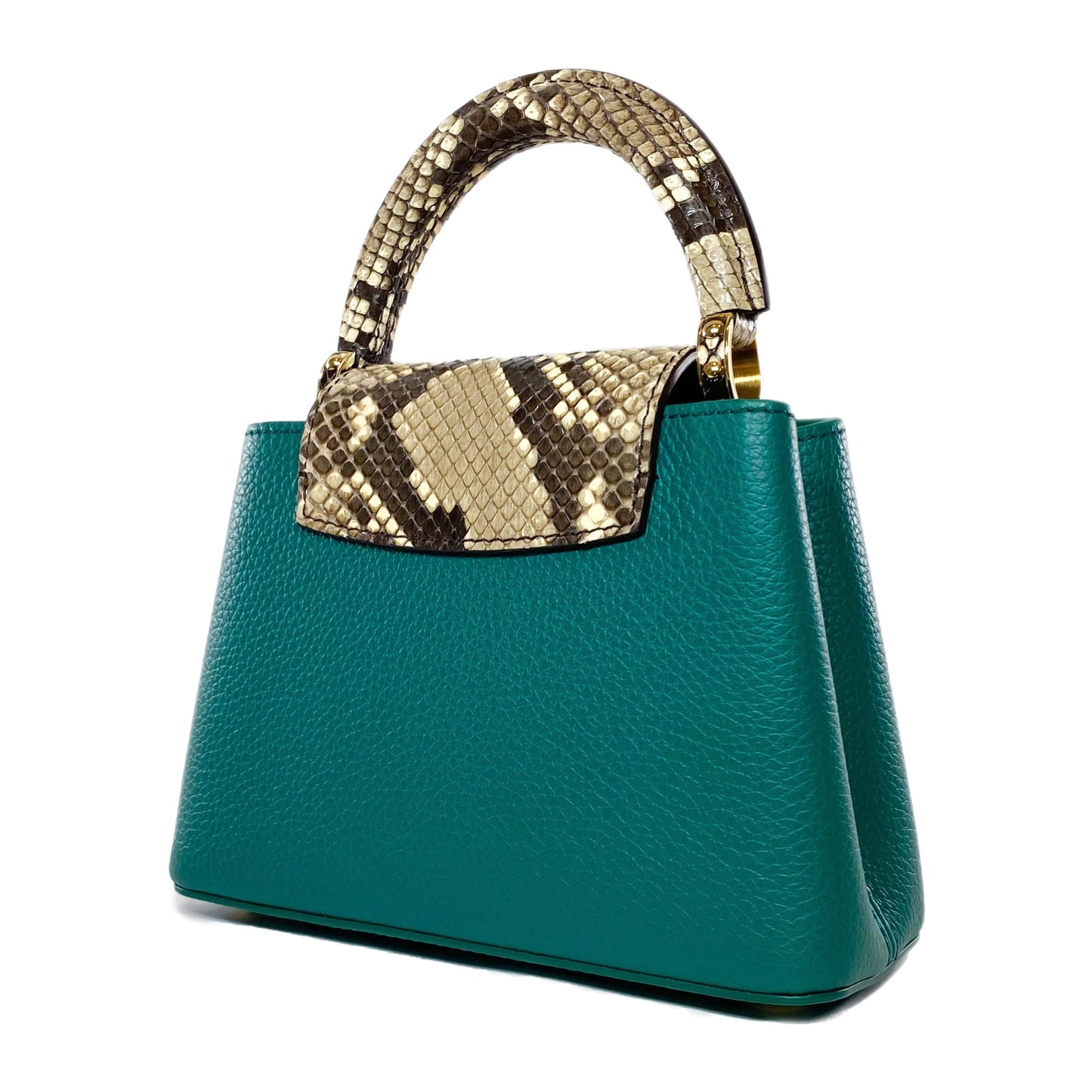 Louis Vuitton Emeraude Green Mini Python Capucines