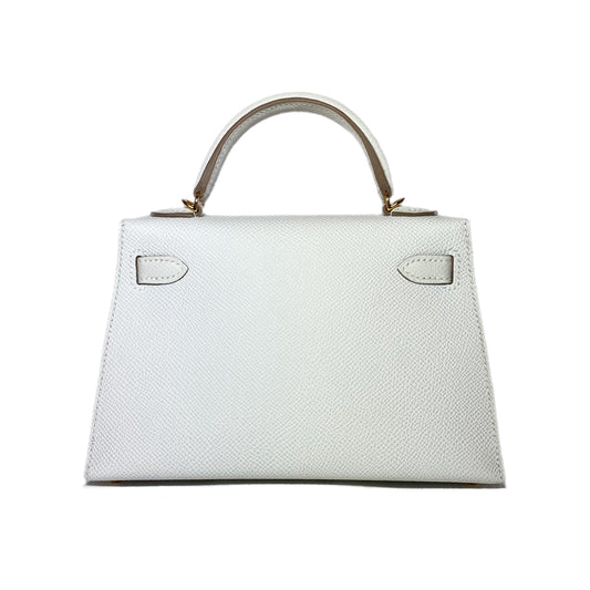 Hermes Mini Kelly 20 Gris Pale Epsom Gold Hardware