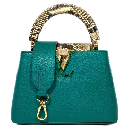 Louis Vuitton Emeraude Green Mini Python Capucines