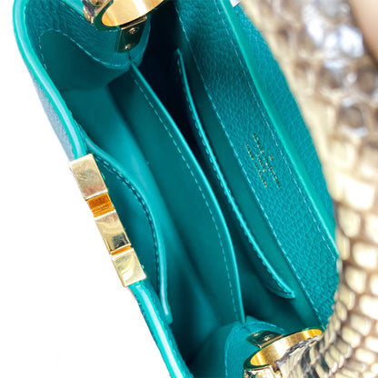 Louis Vuitton Emeraude Green Mini Python Capucines