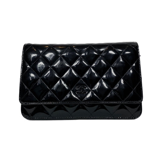 Chanel Black Patent Wallet On Chain