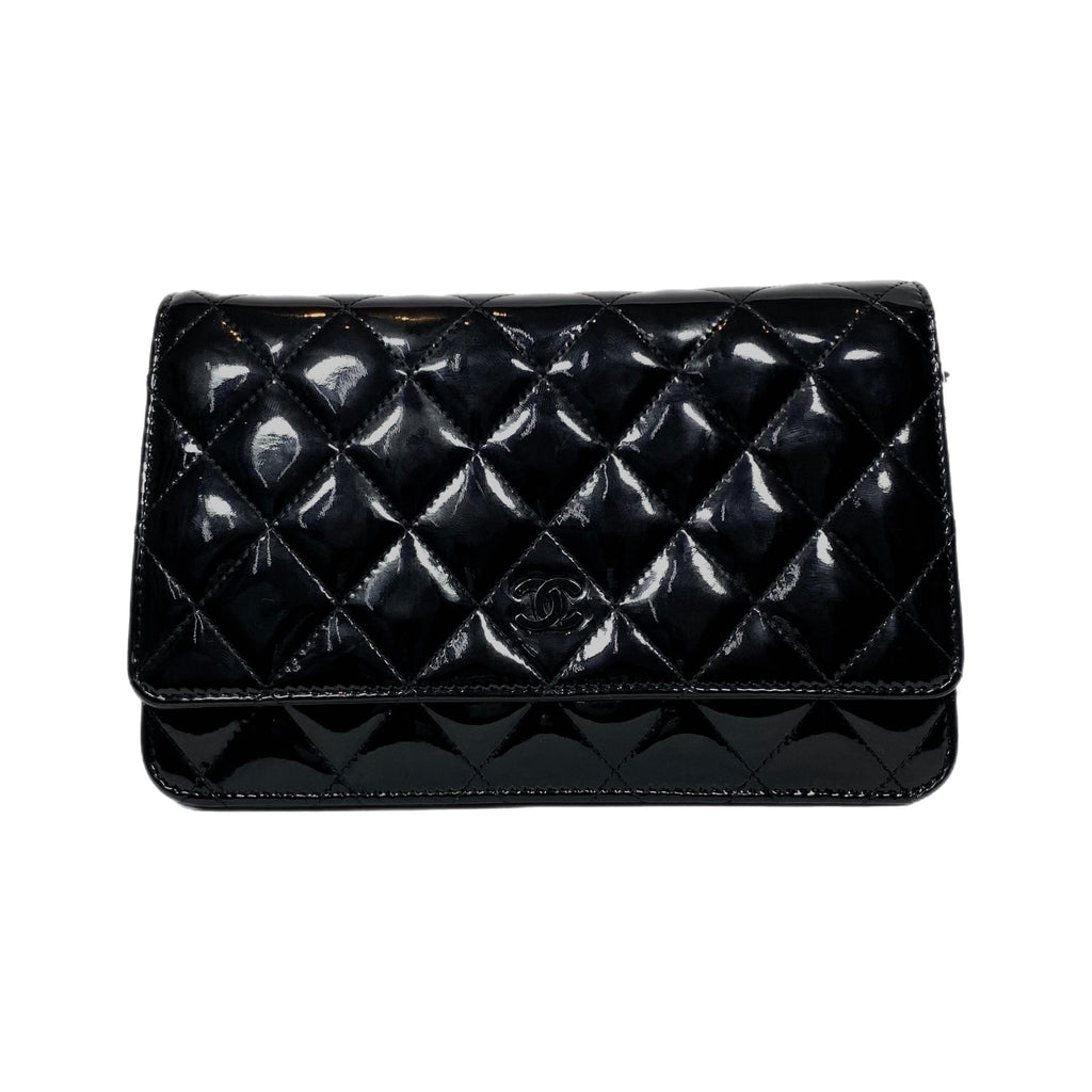 patent chanel woc wallet