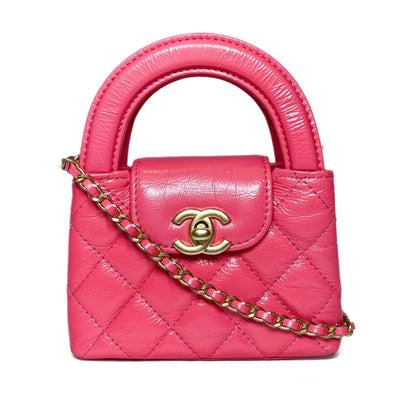 Chanel Hot Pink Mini Nano Kelly Top Handle