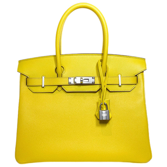 Hermes Birkin 30 Jaune de Naples Epsom Palladium Hardware