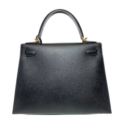 Hermes Kelly 28 Black Epsom Gold Hardware