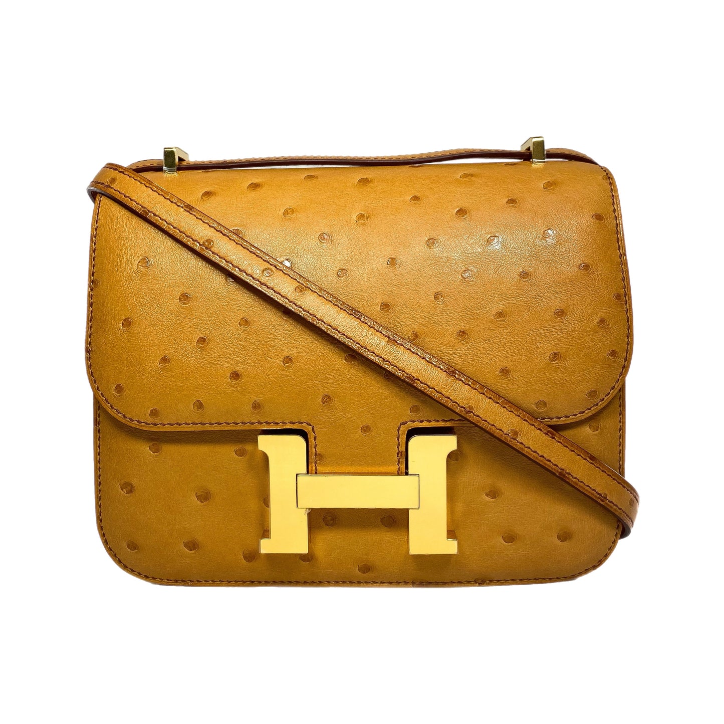 Hermes Constance 18 Gold Ostrich Gold Hardware