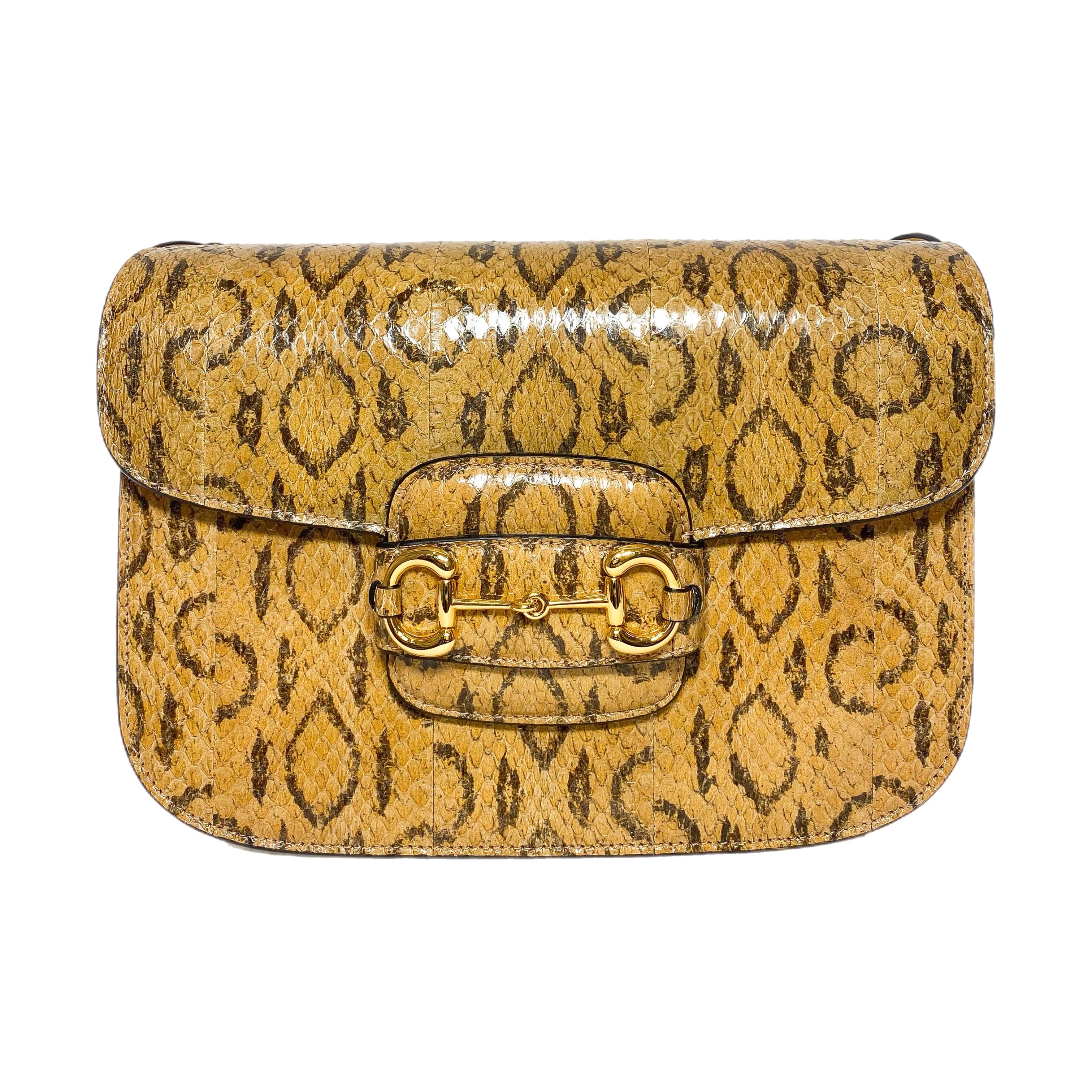 【関税&送料込】Gucci Horsebit 1955 Gucci Beige Python Horsebit 1955 Shoulder Bag | Consign of