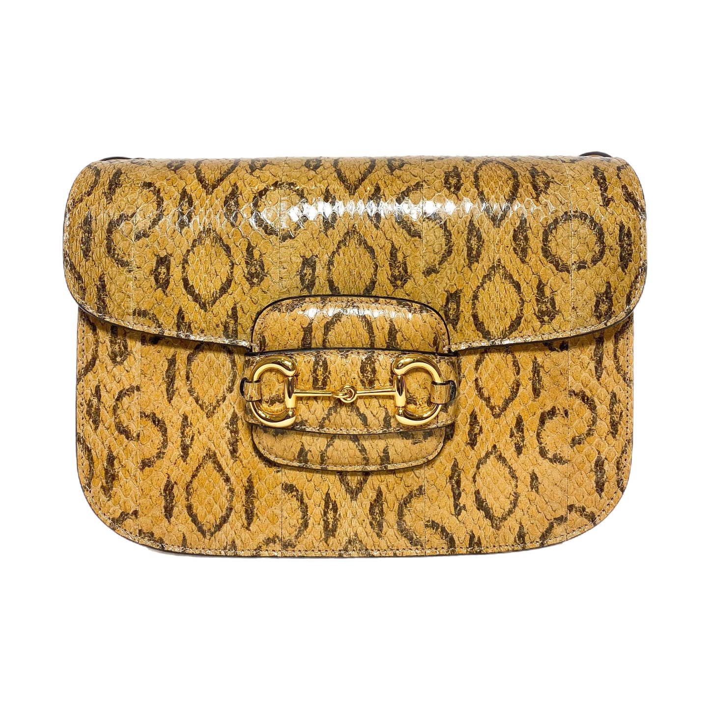 Gucci Beige Python Horsebit 1955 Shoulder Bag
