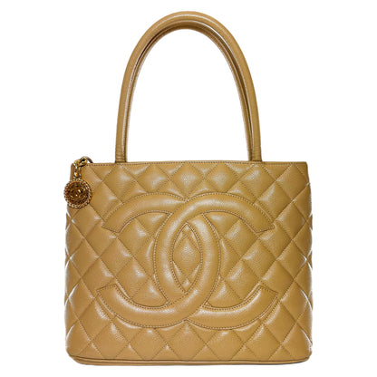 Chanel Beige Medallion Tote Bag