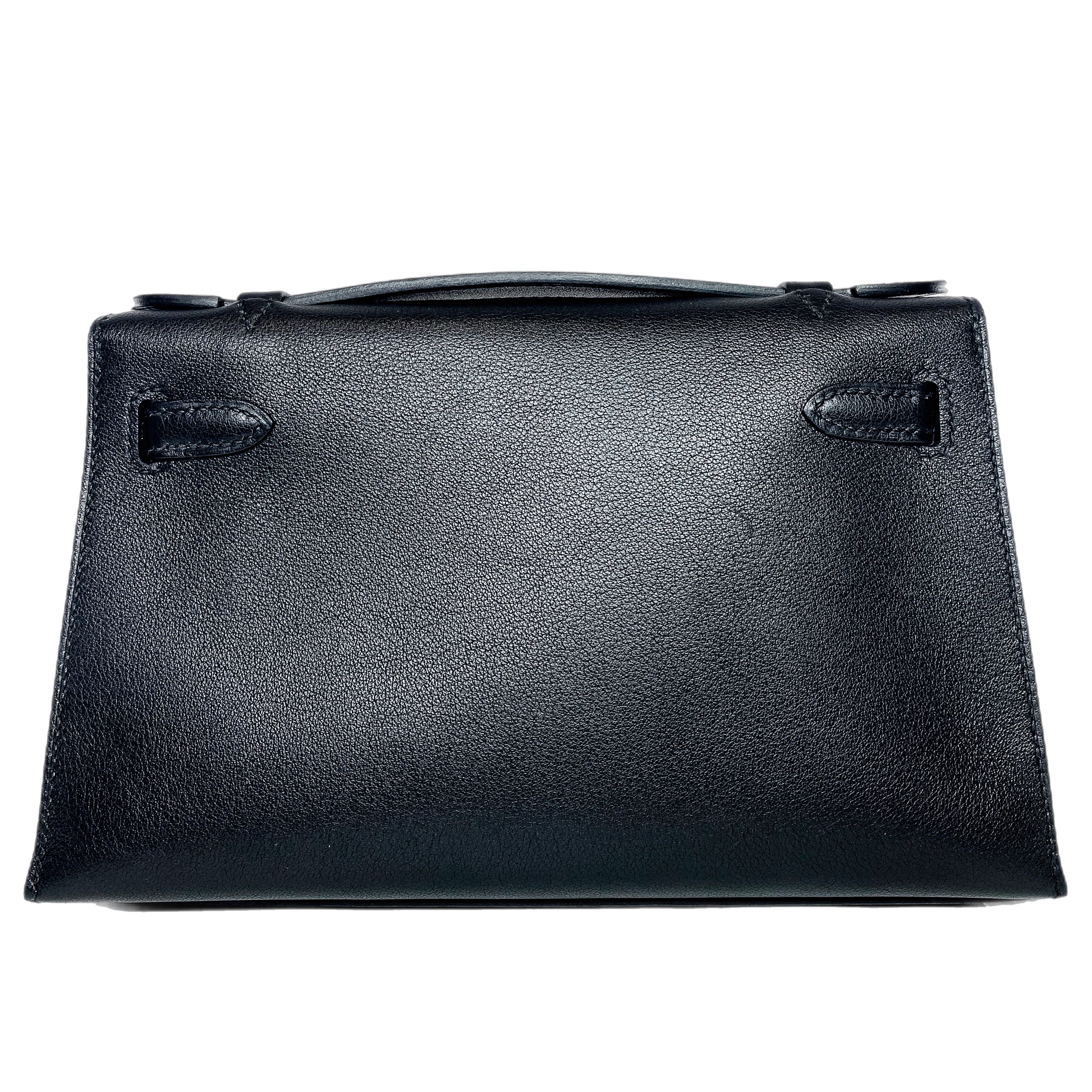 Hermes Kelly Pochette Noir Madame Gold Hardware