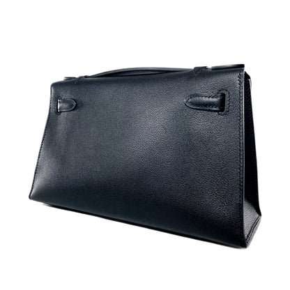 Hermes Kelly Pochette Noir Madame Gold Hardware