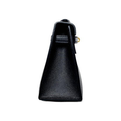 Hermes Kelly Pochette Noir Madame Gold Hardware