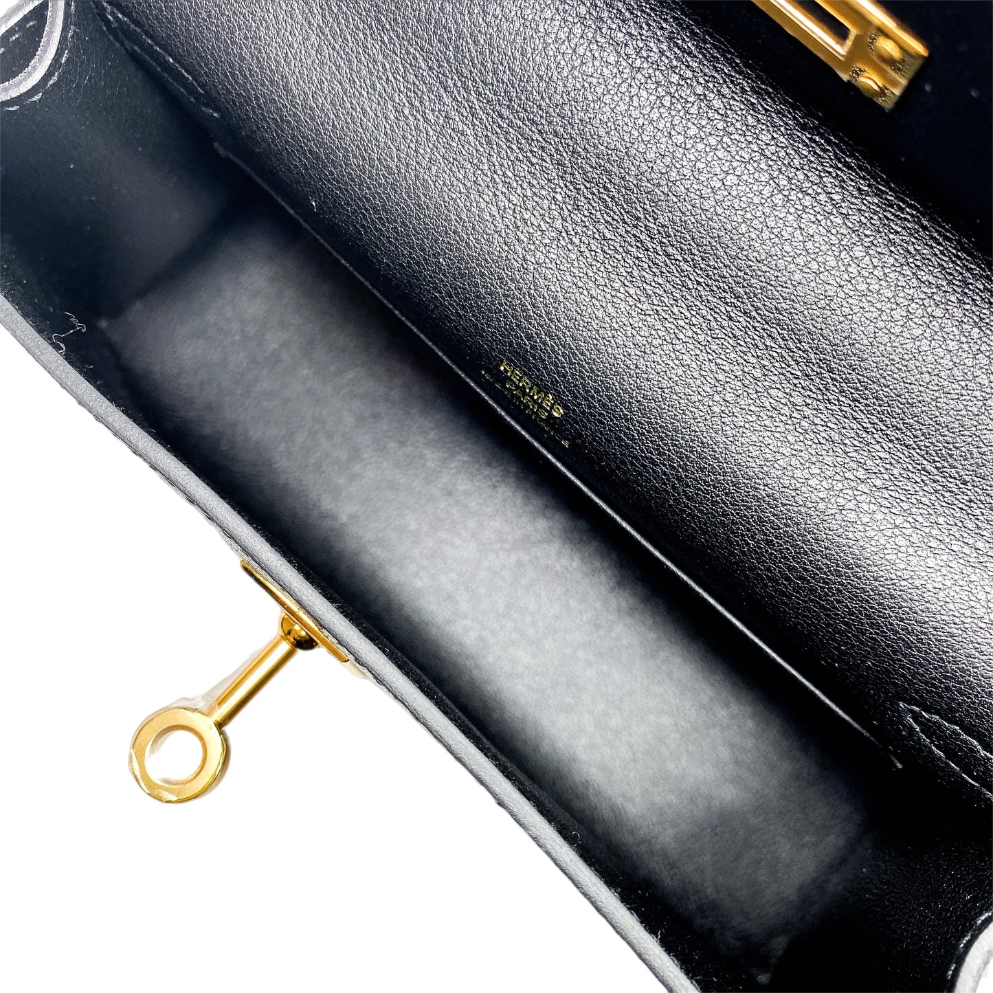 Hermes Kelly Pochette Noir Madame Gold Hardware