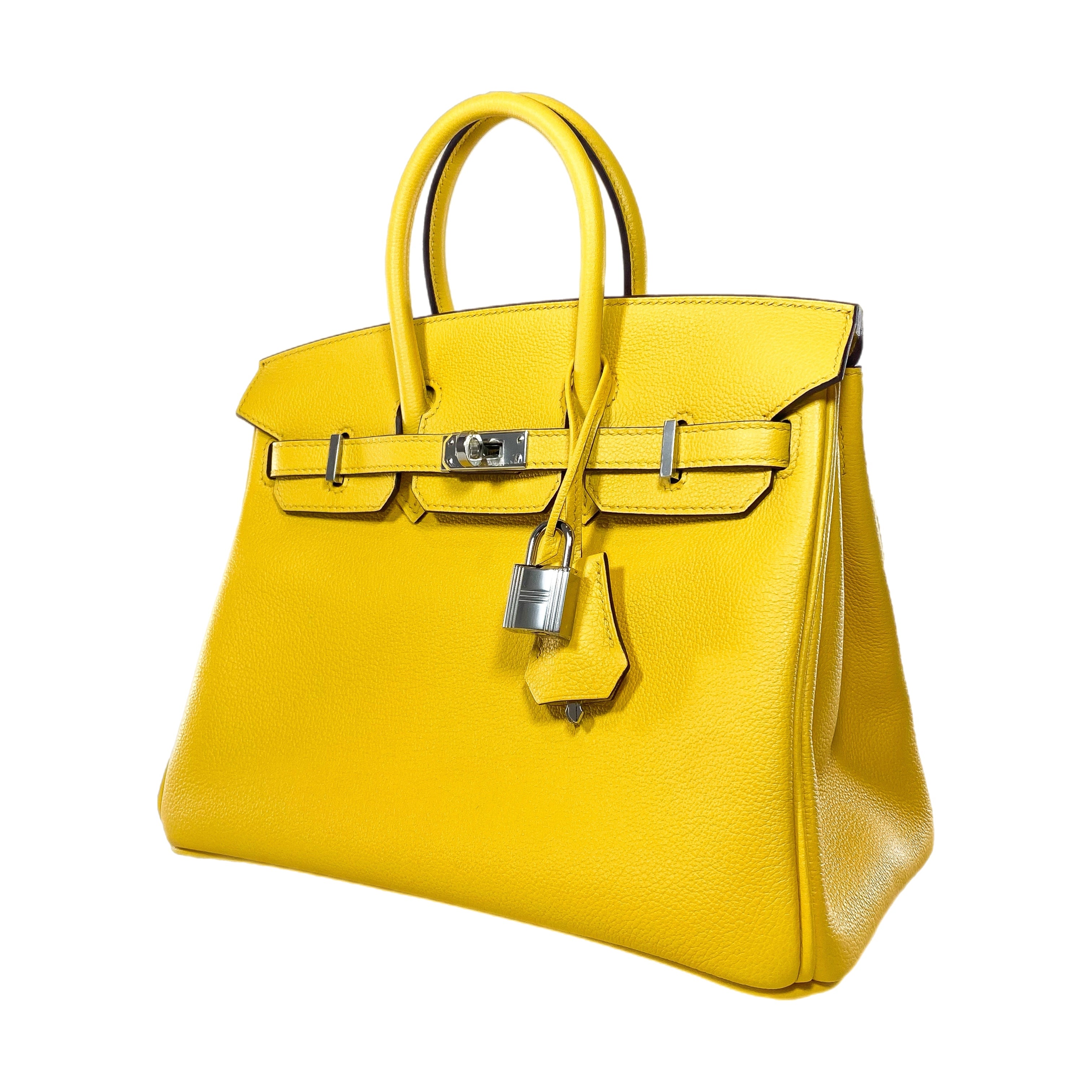 Hermes Birkin 25 Jaune de Naples Novillo Palladium Hardware