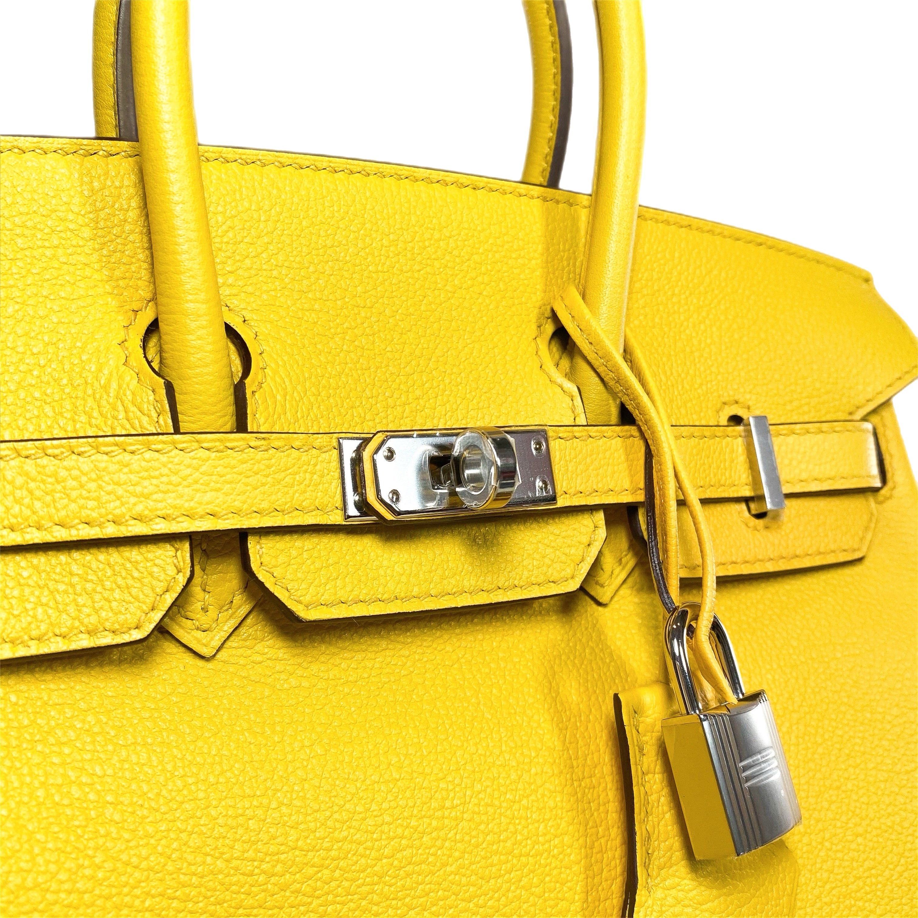 Hermes Birkin 25 Jaune de Naples Novillo Palladium Hardware