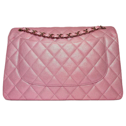 Chanel Iridescent Rose Pink Jumbo Double Flap Bag