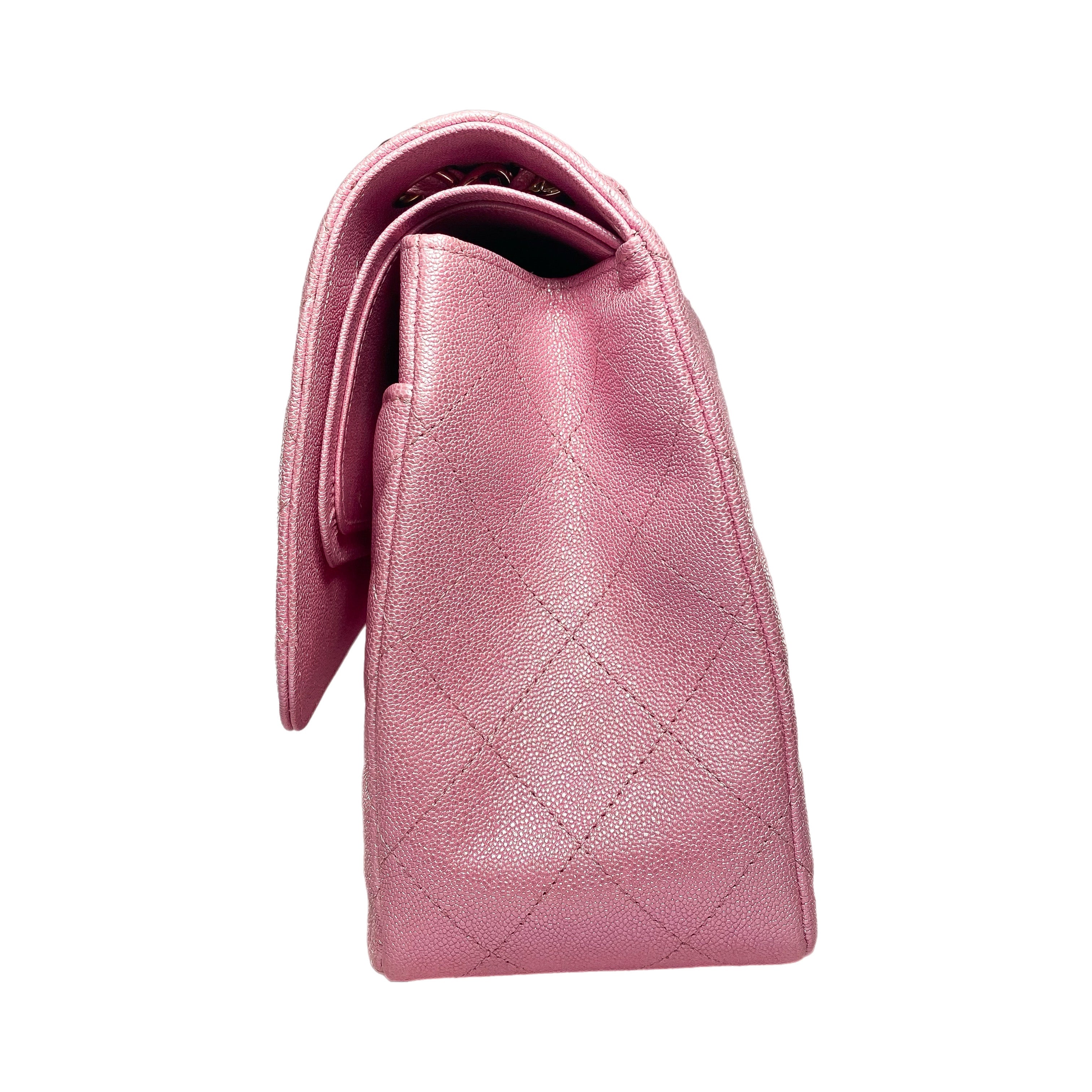 Chanel Iridescent Rose Pink Jumbo Double Flap Bag