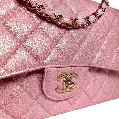 Chanel Iridescent Rose Pink Jumbo Double Flap Bag