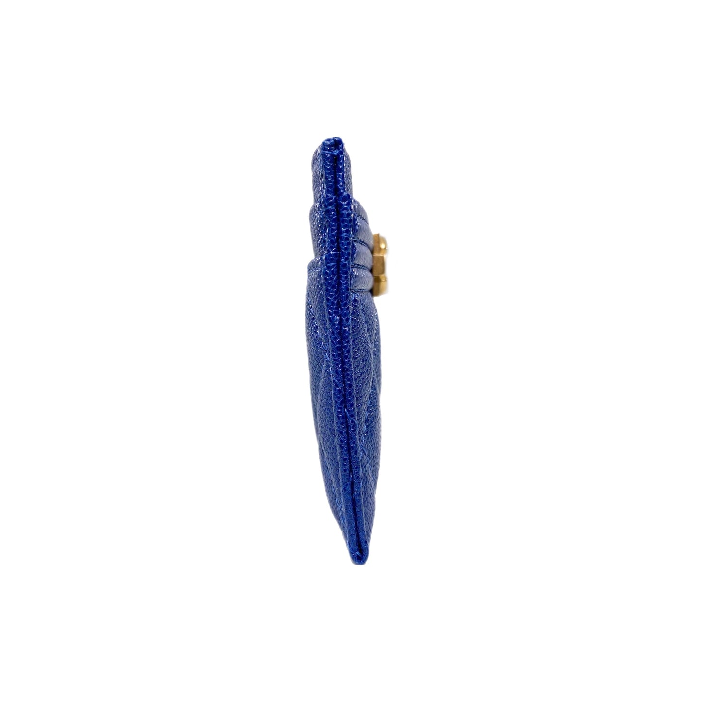 Chanel Blue Quilted Caviar Boy Card Case