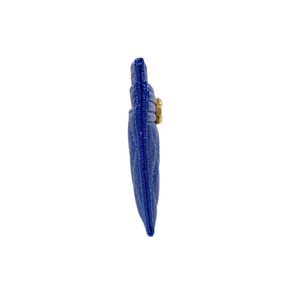 Chanel Blue Quilted Caviar Boy Card Case