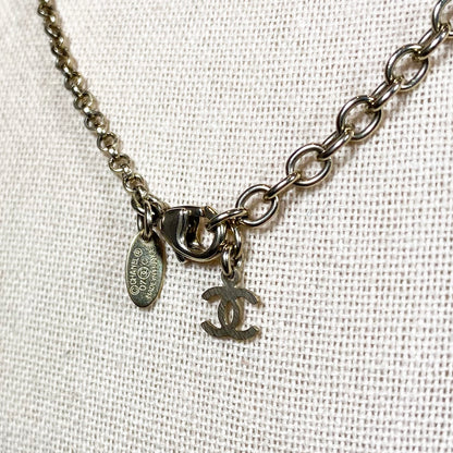 Chanel Black Resin and Silver Crystal Necklace