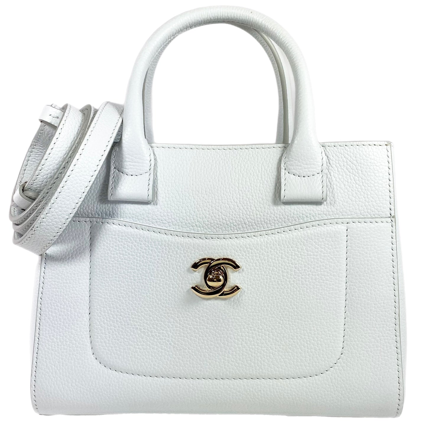 Chanel Mini Calfskin White Neo Executive Shopper Tote