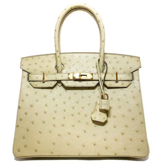Hermes Birkin 30 Parchemin Ostrich Gold Hardware
